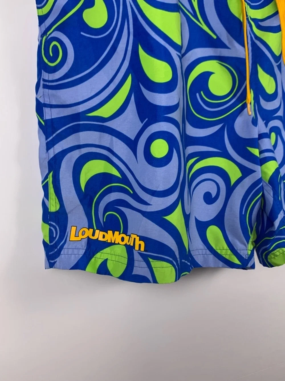 Loudmouth Swim Trunks Mens XXL Blue Green Swirl Print Board Shorts Beach Golf